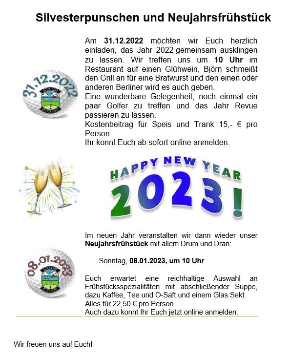 Silvesterpunschen und Neujahrsfrühstück